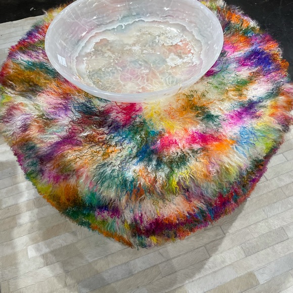 Rainbow Tibetan Lamb Rug - Picture 2 of 8